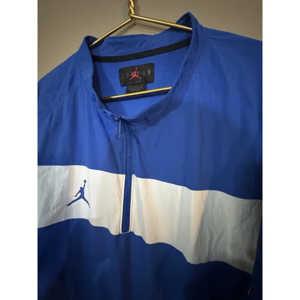Nike Jordan Team Woven Long Sleeve Pullover Jacket Royal Blue Sz XXL